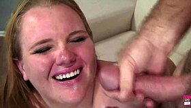 older guy kissing cute bbw while drilling her pink tight pussy hard 😍