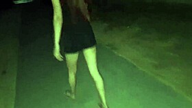 fanny's flashing her ass without panties on the street, wanna see?