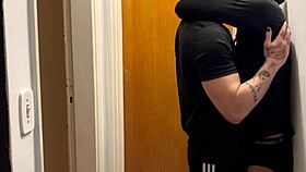 Young guys kissing get caught by the building camera – what a provocative scene!