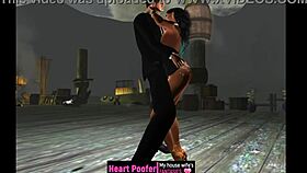 In the dance court, she grinds and gets taken