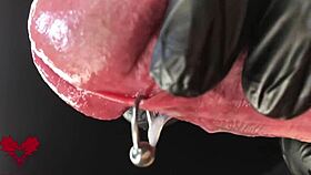 close up extreme latex gloves detail