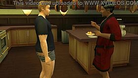 Gareth Williams engages in an MMF threesome with his father-in-law in Sims 4 Wicked Whims.