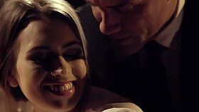 jill kassidy in stockings serves her boss suggestively.