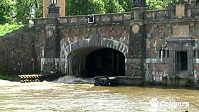 beautiful barbara barberue pulls her panties up her pussy