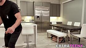 this petite blonde in kitty suit gets rammed hard from behind.