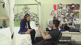 Fingering and licking beautiful teen 18+ butt in uniform