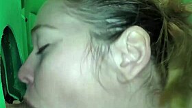 Redhead Enjoys Gloryhole in Outdoor Public Area