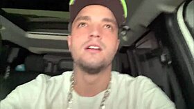 skinny gay client sucked my monster cock in the trailer, chained and deepthroating