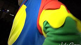 aris dark riding and licking pussy in public