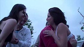 A Girl Undresses For Public Gangbang Orgy