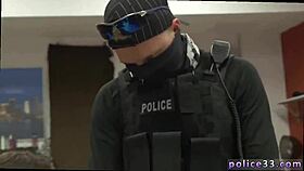 Horny gay police apprehend piss robbery suspect