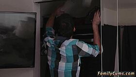 skinny blonde teen teases first time threesome