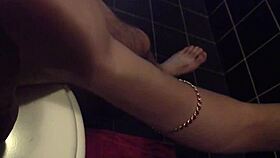 That tattooed brunette teen gets her tight pierced cunt fucked hard in the bathroom