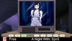 Spending a night with spirit in erotic anime roleplay
