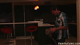 skinny blonde teen teases first time threesome