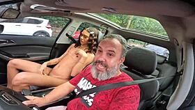 i'm alice tapajos, trans with 24cm dick partying in car