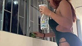 i'm doing cleaning with angel rosex's big tits and ass