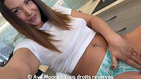 french slut sucks guy while he sleeps, rides him till he cums in her