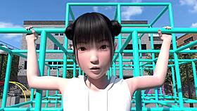 how does the girl tempt the guy in the park?