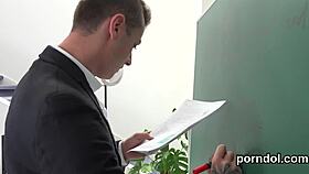 Young girl teased and screwed hard by older mentor