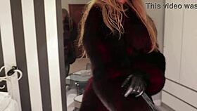 I am mistress otta going wild with rough blowjob and big cock in fur coat bdsm