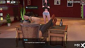 fashionbusiness - girl SHOWS BREASTS in red suit e1 72 with costumes and game