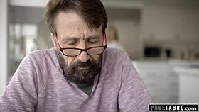 Dad tricks step-daughter into raw bedroom action.