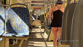 My extremely short transparent dress flashed everything in public with daring style.