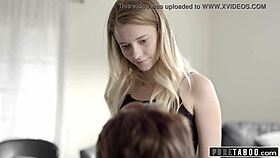 Dad tricks step-daughter into raw bedroom action.