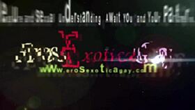 Intense gay handjob with deep stroking action