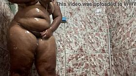 Morena gets filmed in the shower.