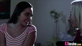 three slutty teen 18+s dive into pussy licking lesbo party