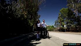 Nasty teacher slams cock into blonde teen’s tight hole in class fantasy.