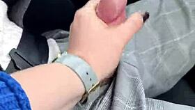 blowjob while driving in the car, so risky and public!