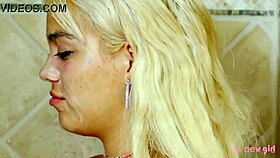Adorable Blonde Enjoys A Relaxing Shower