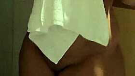 Petite with big tits masturbates alone in the shower