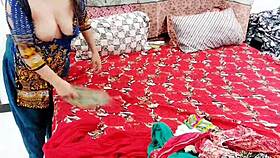 Desi maid flashes her boobs and seduces her boss with dirty hindi talk.