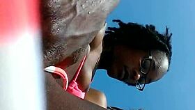Man, I’m just fingering on the beach with this ebony MILF, so wet... can’t even type right!