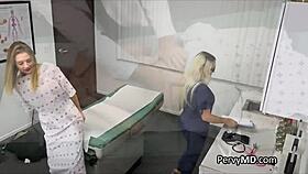 Old doc fingers and fucks patient on exam table