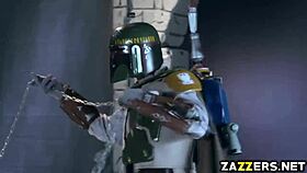 princess in cosplay costume rides chained boba