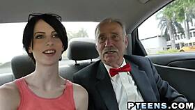 young hottie with shaved pussy bangs old stud in doggy