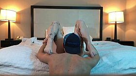 This hot tatted petite 18+ beauty is eating pussy like it's no big deal, licking and diving into that trimmed pussy with enthusiasm