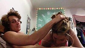 Watch her give a perfect blowjob before bending over