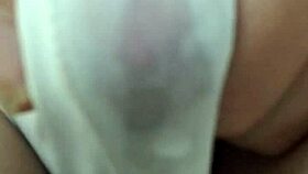 solo jerking off with clothes ripped, dripping cum everywhere