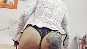 i caught her stretching at home, what a delight.