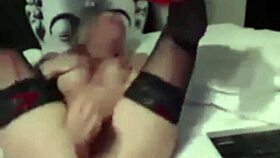 Sexy amateur British girl SUCKS and RIDES her dildo LIKE CRAZY