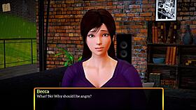 Hey, in my new family episode, the redhead with big tits and ass gets erotic in this anime game.