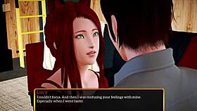 Hey, in my new family episode, the redhead with big tits and ass gets erotic in this anime game.