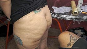 getting my new tattoo on my fat ass