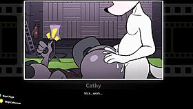 Cathy bangs with expert accuracy in the furry game.